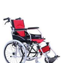 Witra Refakatçi Katlanabilir Büyük Teker Frenli Tekerlekli Sandalye Kırmızı